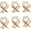 vidaXL Chaises de jardin pliables lot de 6 blanc crème tissu