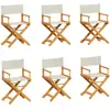 vidaXL Chaises de jardin pliables lot de 8 blanc crème tissu