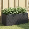 vidaXL Jardinière avec 2 pots noir 72x30x32 cm résine tressée