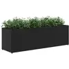vidaXL Jardinière avec 3 pots noir 105x30x32 cm résine tressée