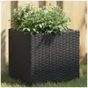 vidaXL Jardinière noir 36x30x32 cm résine tressée