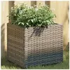 vidaXL Jardinière gris 36x30x32 cm résine tressée