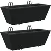 vidaXL Jardinières avec crochets 2 pcs noir résine tressée