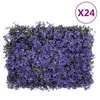 vidaXL Clôture à feuilles artificielles 24 pcs violet 40x60 cm