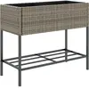 vidaXL Jardinière avec étagère gris résine tressée