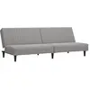 vidaXL Canapé-lit à 2 places gris clair velours