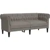 vidaXL Canapé Chesterfield 2 places taupe tissu