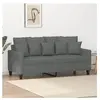 vidaXL Canapé à 2 places Gris foncé 140 cm Tissu