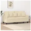 vidaXL Canapé à 2 places Crème 140 cm Tissu