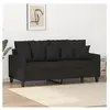 vidaXL Canapé à 2 places Noir 140 cm Tissu