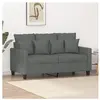 vidaXL Canapé à 2 places Gris foncé 120 cm Tissu
