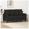 vidaXL Canapé à 2 places Noir 120 cm Tissu