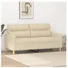 vidaXL Canapé à 2 places Crème 140 cm Tissu