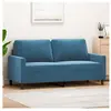 vidaXL Canapé à 2 places Bleu 140 cm Velours
