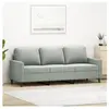 vidaXL Canapé à 3 places Gris clair 180 cm Velours