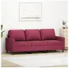vidaXL Canapé à 3 places Rouge bordeaux 180 cm Velours