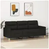 vidaXL Canapé à 3 places Noir 180 cm Tissu