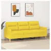 vidaXL Canapé à 3 places Jaune clair 180 cm Tissu