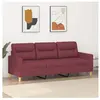 vidaXL Canapé à 3 places Rouge bordeaux 180 cm Tissu