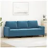 vidaXL Canapé à 3 places Bleu 180 cm Velours