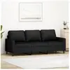 vidaXL Canapé à 3 places Noir 180 cm Velours