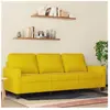 vidaXL Canapé à 3 places Jaune 180 cm Velours