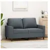 vidaXL Canapé à 2 places Gris foncé 120 cm Velours