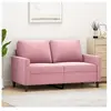 vidaXL Canapé à 2 places Rose 120 cm Velours