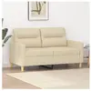 vidaXL Canapé à 2 places Crème 120 cm Tissu