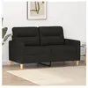 vidaXL Canapé à 2 places Noir 120 cm Tissu