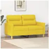 vidaXL Canapé à 2 places Jaune clair 120 cm Tissu