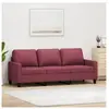 vidaXL Canapé à 3 places Rouge bordeaux 180 cm Tissu