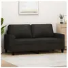 vidaXL Canapé à 2 places Noir 140 cm Tissu