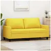 vidaXL Canapé à 2 places Jaune clair 140 cm Tissu