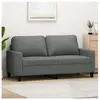 vidaXL Canapé à 2 places Gris foncé 140 cm Tissu