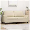 vidaXL Canapé à 2 places Crème 140 cm Tissu