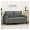 vidaXL Canapé à 2 places Gris foncé 120 cm Tissu