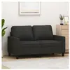 vidaXL Canapé à 2 places Noir 120 cm Tissu