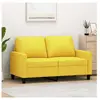 vidaXL Canapé à 2 places Jaune clair 120 cm Tissu