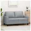 vidaXL Canapé à 2 places Gris clair 120 cm Tissu
