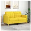 vidaXL Canapé à 2 places Jaune clair 140 cm Tissu