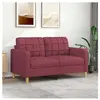 vidaXL Canapé à 2 places Rouge bordeaux 140 cm Tissu