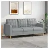 vidaXL Canapé à 3 places Gris clair 180 cm Tissu