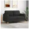 vidaXL Canapé à 2 places Noir 140 cm Tissu