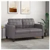 vidaXL Canapé à 2 places Gris 140 cm Similicuir