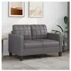 vidaXL Canapé à 2 places Gris 120 cm Similicuir