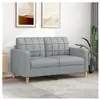 vidaXL Canapé à 2 places Gris clair 140 cm Tissu