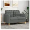 vidaXL Canapé à 2 places Gris foncé 120 cm Tissu