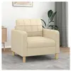 vidaXL Fauteuil Crème 60 cm Tissu