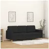 vidaXL Canapé à 3 places Noir 180 cm Tissu
